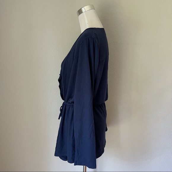 Zenergy by Chico’s Navy Blue Tie Waist Cardigan Size L (12) - Picture 3 of 5